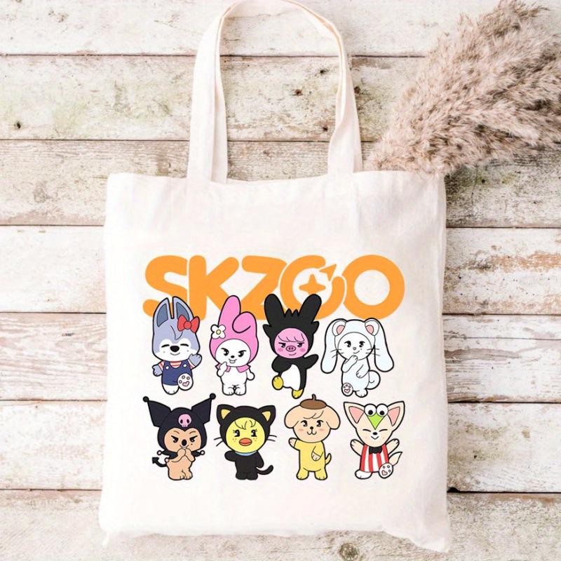 Colorful Animal Print Shoulder Bag Large Capacity Canvas Tote Bag