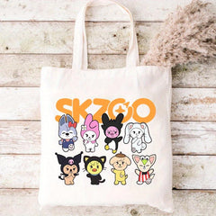 Colorful Animal Print Shoulder Bag Large Capacity Canvas Tote Bag