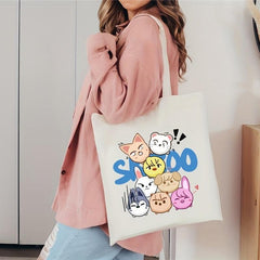 Colorful Animal Print Shoulder Bag Large Capacity Canvas Tote Bag