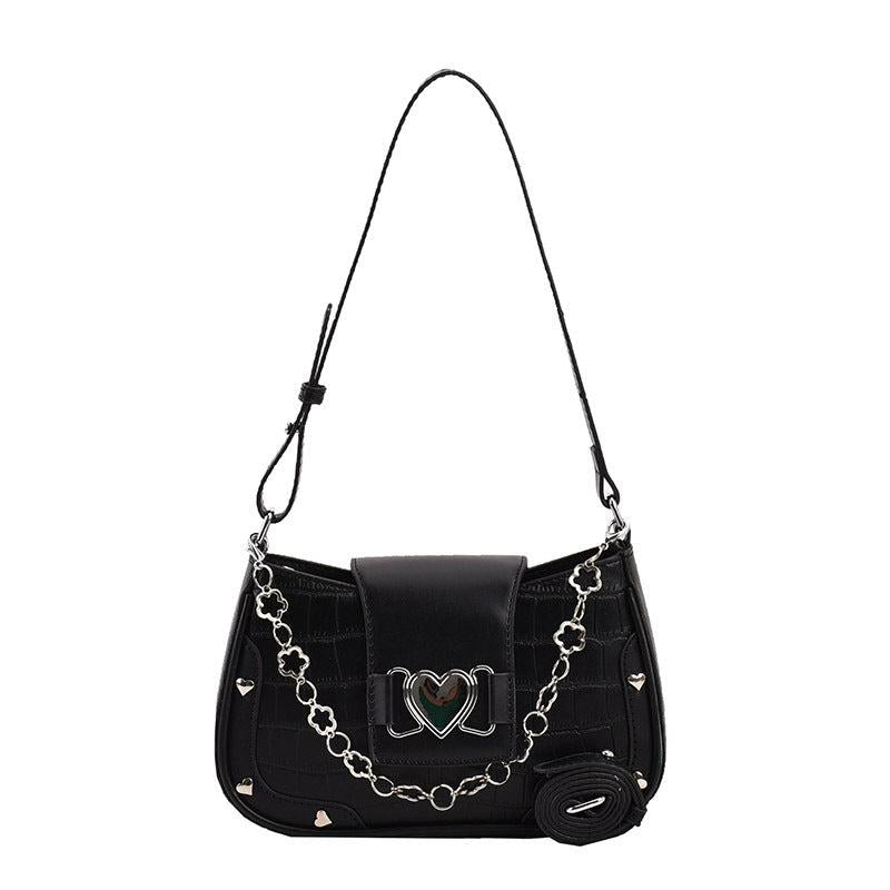 Y2K Shoulder Bag Rivet Underarm Bag Women's Casual Punk Handbag & Purse