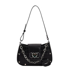 Y2K Shoulder Bag Rivet Underarm Bag Women's Casual Punk Handbag & Purse