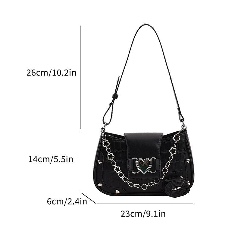 Y2K Shoulder Bag Rivet Underarm Bag Women's Casual Punk Handbag & Purse