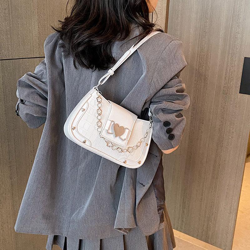 Y2K Shoulder Bag Rivet Underarm Bag Women's Casual Punk Handbag & Purse