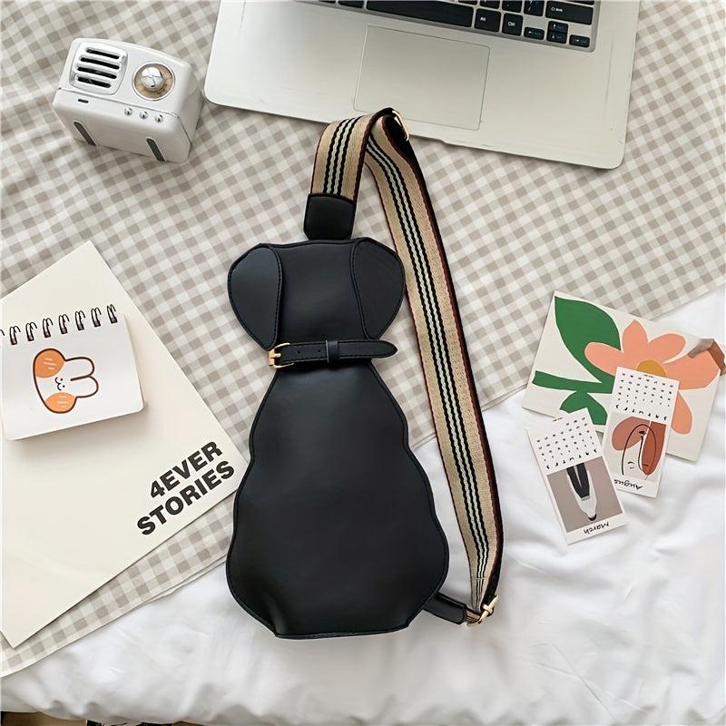 Cartoon Dog Crossbody Bag Faux Leather Sling Animal Chest Bag