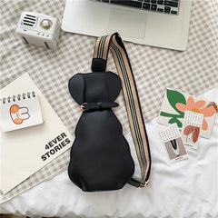 Cartoon Dog Crossbody Bag Faux Leather Sling Animal Chest Bag