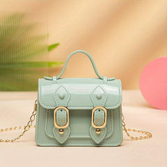 Flap Buckle Crossbody Chain Bag with Top Handle