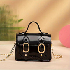 Flap Buckle Crossbody Chain Bag with Top Handle