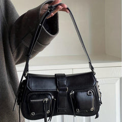 Grunge Y2K Underarm Baguette Bag Hippie Shoulder Bag Handbag