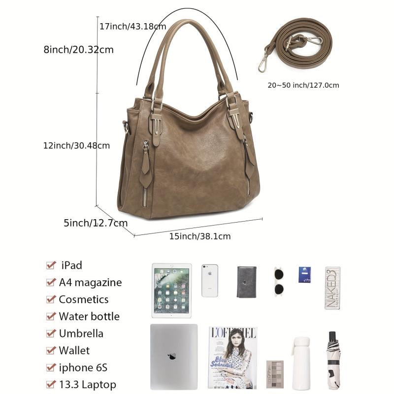 Vintage Large Capacity Hobo Bag Top Handle Satchel Tote