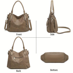 Vintage Large Capacity Hobo Bag Top Handle Satchel Tote