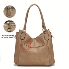 Vintage Large Capacity Hobo Bag Top Handle Satchel Tote
