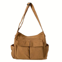 Vintage Canvas Hobo Bag - Large Capacity Retro Messenger Handbag