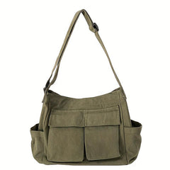 Vintage Canvas Hobo Bag - Large Capacity Retro Messenger Handbag