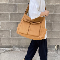 Vintage Canvas Hobo Bag - Large Capacity Retro Messenger Handbag