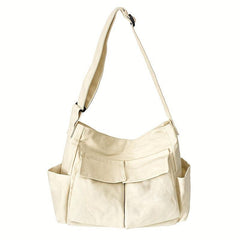 Vintage Canvas Hobo Bag - Large Capacity Retro Messenger Handbag