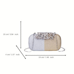 Glitter Rhinestone Evening Bag Dinner Clutch Purse Formal Banquet Handbag