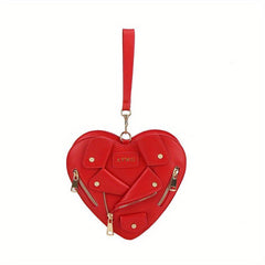 Y2K Heart Pattern Zipper Shoulder Crossbody Bag