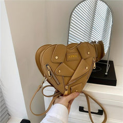 Y2K Heart Pattern Zipper Shoulder Crossbody Bag