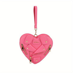 Y2K Heart Pattern Zipper Shoulder Crossbody Bag