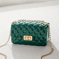 Quilted Jelly Crossbody Bag PVC Shoulder Bag Women's Handbag Purse