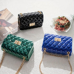 Quilted Jelly Crossbody Bag PVC Shoulder Bag Women's Handbag Purse