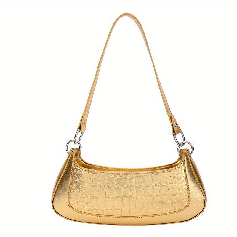 Crocodile Embossed Baguette Bag Underarm Bag for Women