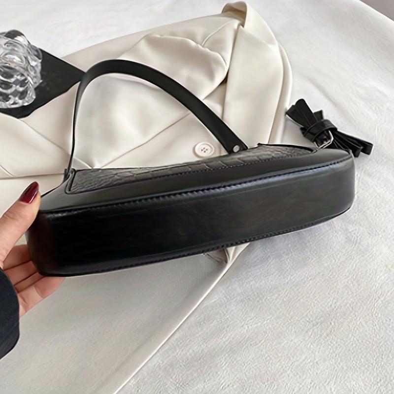 Crocodile Embossed Baguette Bag Underarm Bag for Women