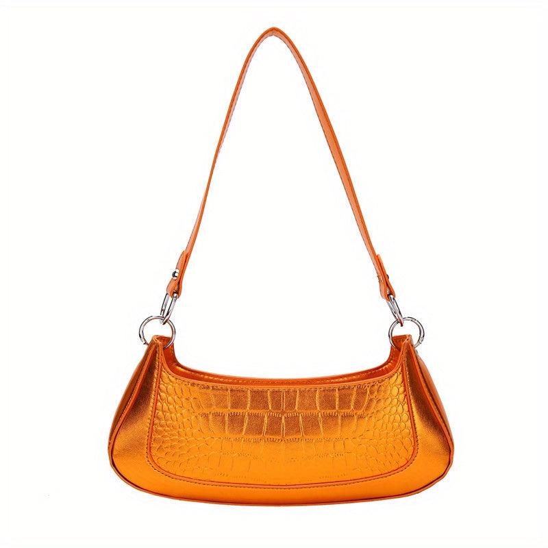 Crocodile Embossed Baguette Bag Underarm Bag for Women