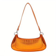 Crocodile Embossed Baguette Bag Underarm Bag for Women