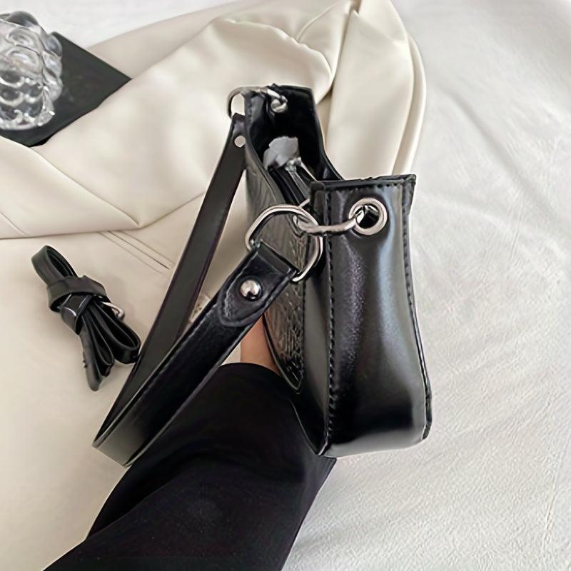 Crocodile Embossed Baguette Bag Underarm Bag for Women