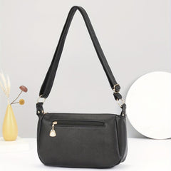 Argyle Quilted Shoulder Bag Solid Handbag Women's Zipper Crossbody Bag