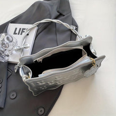 Bunny Pattern Square Shoulder Bag with Bowknot Decor Strap