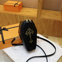 Gothic Coffin Shoulder Bag Y2K Style Halloween Handbag