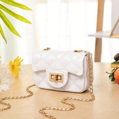 Square Shoulder Chain Bag Flap Turn Lock Crossbody Bag