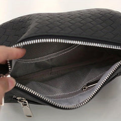 Women's Woven Crossbody Bag with Wide Strap