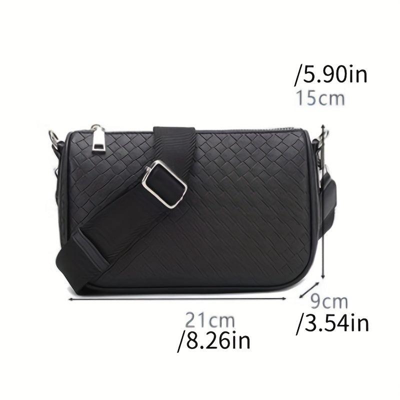 Women's Woven Crossbody Bag with Wide Strap