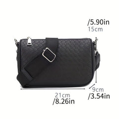 Women's Woven Crossbody Bag with Wide Strap