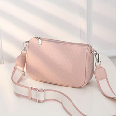 Women's Woven Crossbody Bag with Wide Strap
