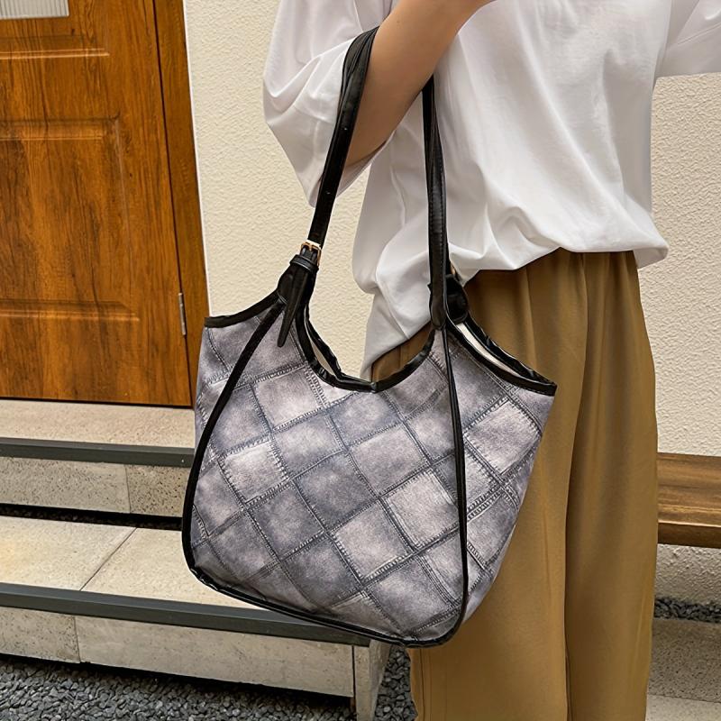 Stylish Argyle Pattern Shoulder Bag for Women
