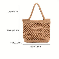 Boho Style Woven Tote Bag for Travel