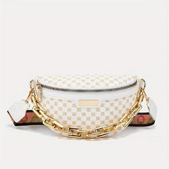Chain Decor Crossbody Bag Love Letter Print Shoulder Bag
