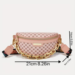 Chain Decor Crossbody Bag Love Letter Print Shoulder Bag