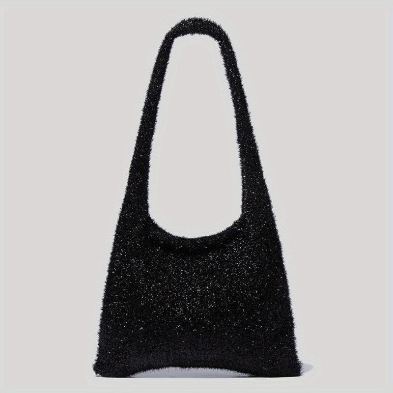 Glitter Sequin Knitted Hobo Bag Large Capacity Shoulder Bag