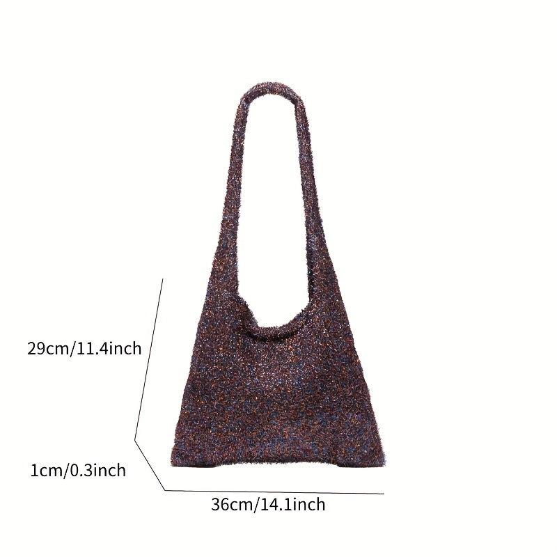 Glitter Sequin Knitted Hobo Bag Large Capacity Shoulder Bag