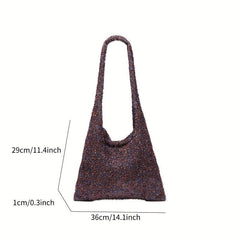Glitter Sequin Knitted Hobo Bag Large Capacity Shoulder Bag