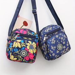 Vintage Pattern Square Bag Casual Zipper Crossbody Bag Women's Purse