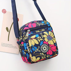 Vintage Pattern Square Bag Casual Zipper Crossbody Bag Women's Purse