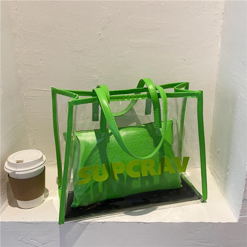 Pattern Tote Bag with Insert Pouch