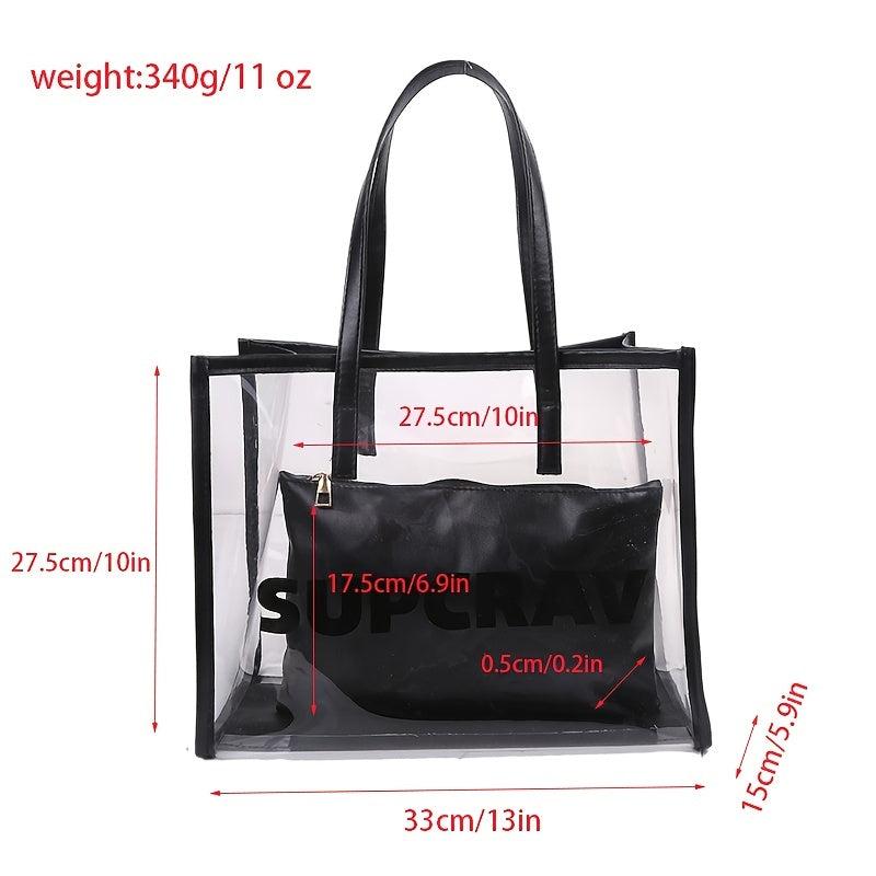 Pattern Tote Bag with Insert Pouch