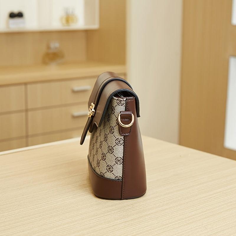 Geometric Pattern Shoulder Bag Small Bucket Purse